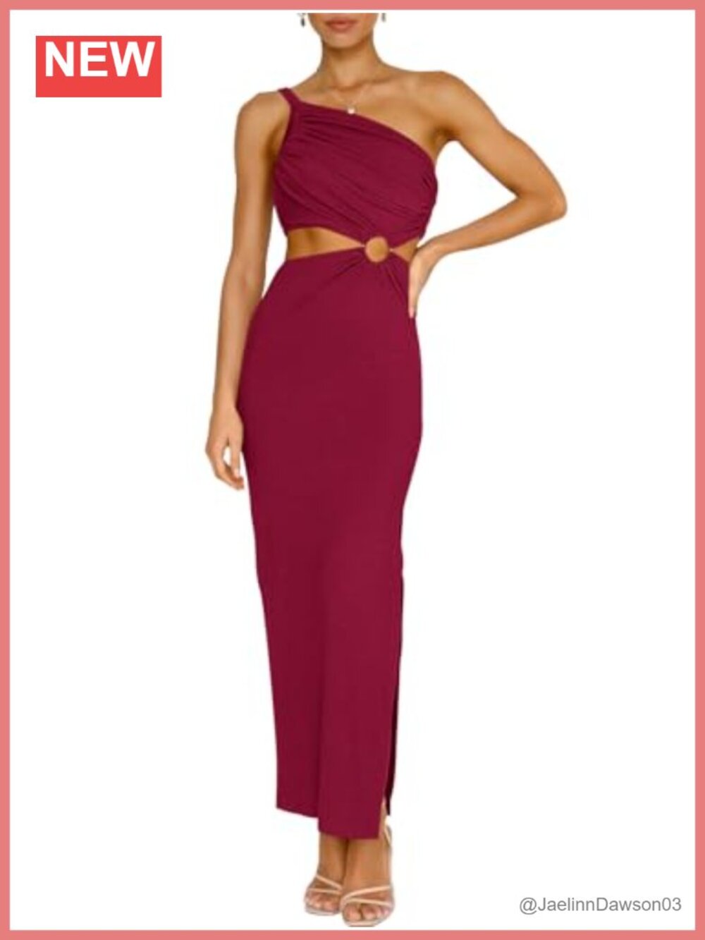 Women's One Shoulder Sleeveless Bodycon Maxi Dress Ruched Cutout Waist Party